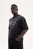 Erkek M Logo Patched Washing Tee Oversize Tişört Siyah