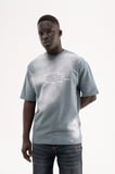 Erkek M Logo Patched Washing Tee Oversize Tişört Gri