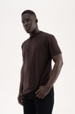 Erkek Stylish Basic Oversize Modal Tişört Koyu Kahverengi