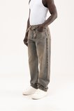Erkek Oversize Baggy Yıkamalı Jean Pantolon Açık Kahverengi