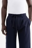 Erkek Çift Pilise Double Face Baggy Pantolon Gece Mavisi