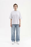 Kadın Basic Oversize Pamuklu Süprem T-Shirt Karmelanj