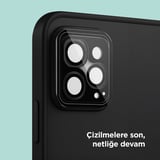 Polosmart PTM609 İphone 15 Pro / 15 Pro Max Uyumlu Kamera Lens Koruyucu Takma Aparatlı  