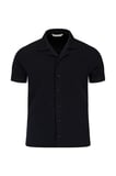 Siyah Regular Fit Apaş Yaka Gömlek | XL