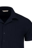Lacivert Regular Fit Apaş Yaka Gömlek | L