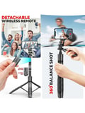 Hobimtek L16 Selfie Çubuğu Uzaktan Kumandalı 153 cm Tripod Özçekim 360 Derece Alüminyum Masa Üstü Tripod