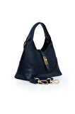 Orta Boy Günlük Uzun Askılı Şık Tasarım Kadın El ve Omuz Çantası LV930978 Lacivert