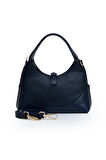 Orta Boy Günlük Uzun Askılı Şık Tasarım Kadın El ve Omuz Çantası LV930978 Lacivert
