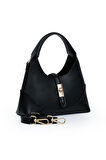 Orta Boy Günlük Uzun Askılı Şık Tasarım Kadın El ve Omuz Çantası LV930978 Siyah