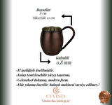 Cuvesta Modern El Yapımı Modern Bakır Bardak Oksit Renk 8x10cm