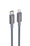 27W Type-C to Lightning Şarj & Data Kablosu Gri