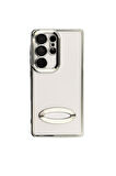 Samsung Galaxy S24 Ultra Metal  Çerçeveli Şeffaf Kılıf  Beyaz