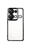Xiaomi Redmi 14C Metal  Çerçeveli Şeffaf Kılıf  Siyah