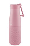 Puccon Pembe 500 ml Çelik Okul Matarası - Silikon Gövdeli (Nokta) Çelik Termos - 50025
