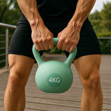 4  KG Soft Kettlebell – Yumuşak Tabanlı Metal Kumlu, Ses Yapmaz Darbeye Dayanıklı Çift El Ağırlık