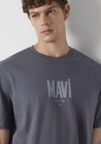 Mavi Logo Baskılı Gri Tişört 0613570-85540
