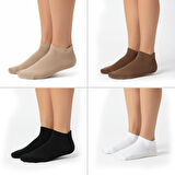 GOST LİRİA- Kadın Bambu Patik Çorap – 4’lü Karışık Renk