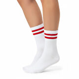 Gost Liria -5’li Beyaz Ribanalı Tenis Ünisex  Çemberli Çorap
