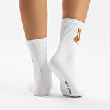 Gost Liria -5’li Beyaz Figürlü   Ribanalı Tenis Ünisex Çorap