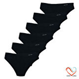  Premium Bambu Kadın Slip – 6’lı  Paket Siyah