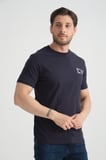 Lacivert Shooter Erkek Pamuklu T-Shirt Premium Kalite Minimal Tasarım Regular Kalıp