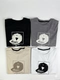 Erkek Çocuk Gri Şapka Baskılı Tişört - Grafik Desenli Pamuklu Kısa Kollu T-shirt