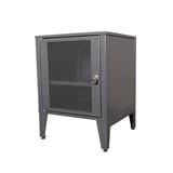 Lande Ziglat Serisi Kilitli Metal Home Office Dolabı %70 Perfore Kapaklı Antrasit Gri (RAL 7016) 450x450x450 mm