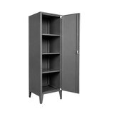 Alfafonet Ziglat Serisi Kilitli Metal Home Office Dolabı Metal Kapaklı Antrasit Gri (RAL 7016) 450x1500x450 mm