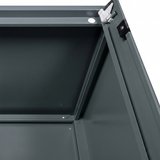 Alfafonet Ziglat Serisi Kilitli Metal Home Office Dolabı Metal Kapaklı Antrasit Gri (RAL 7016) 450x1500x450 mm