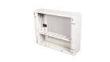 Alfafonet WiFi Box 450 Duvar Tipi Modem ve WiFi Kutusu 450x120x350 mm Mat Beyaz | Perfore Metal Kapak | Montajlı