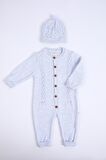 Babyhola Organik %100 Triko Kız Erkek Bebek Çocuk Bereli Tulum Takım 5717