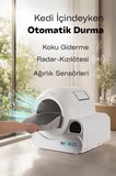 Akıllı Otomatik Kedi Tuvaleti, Wifi ve Bluetooth Kontrollü, Radar ve Ir Güvenlik Sensörlü, Koku Giderici Karbon Filtreli