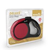 Royalist Deluxe Extra Strong Otomatik Köpek Gezdirme Tasması Kırmızı Small 3M
