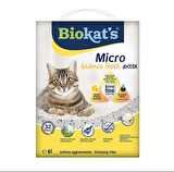 Biokats Micro Fresh Extra Bahar Kokulu Aktif Karbonlu Topaklanan Doğal Kedi Kumu 6 Lt