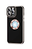Apple iPhone 14 Pro Max Kılıf  Kamera Korumalı Logo Çevresi Halka Tasarım Lüx Kapak