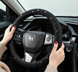 Kadın Sürücülere Özel Full Siyah Taşlı Direksiyon Kılıfı