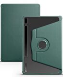 Galaxy Tab S7 FE LTE (T737-T736-T733-T730) Kılıf Termik Kalem Bölmeli Dönebilen Standlı Kılıf