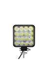 8 Adet 16 Led Kare Off Road Iş Makinesi Çalışma Lambası Sis Farı