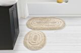 ALANUR HOME TRİO BUKLE COTTON 2'Lİ PASPAS TAKIMI CAPPUCİNO