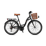 Kron Geroni SIRIO 26 City Bike 21 Vites - V.B. - Mat Siyah-Siyah/Kahverengi-Shimano