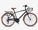 CX 100 - 26" City Bike - Man - 17' - 21 Vites - V.B. - Mat Siyah-Gri/Kahverengi