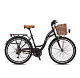 SIRIO - 28  City Bike - 21 Vites - V.B. - Mat Siyah-Siyah/Kahverengi - Shimano