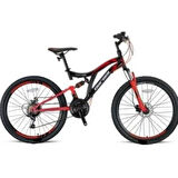 HUNTER - 26" MTB - 21 Vites - M. Disk - Siyah-Kırmızı/Beyaz