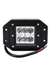 Beyaz 6led’li Gömme Arka Tampon Bar Spot Off Road Tekne Uyumlu Çalışma Lambası