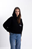 Unisex SPIRIT Baskı Kapşonlu Sweatshirt