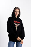 Unisex Nirvana Baskı Kapşonlu Sweatshirt