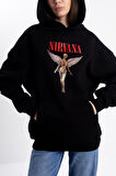 Unisex Nirvana Baskı Kapşonlu Sweatshirt