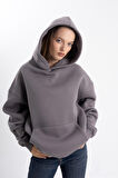 Gri Kapşonlu sweatshirt