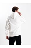Beyaz Kapşonlu sweatshirt