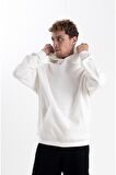 Beyaz Kapşonlu sweatshirt